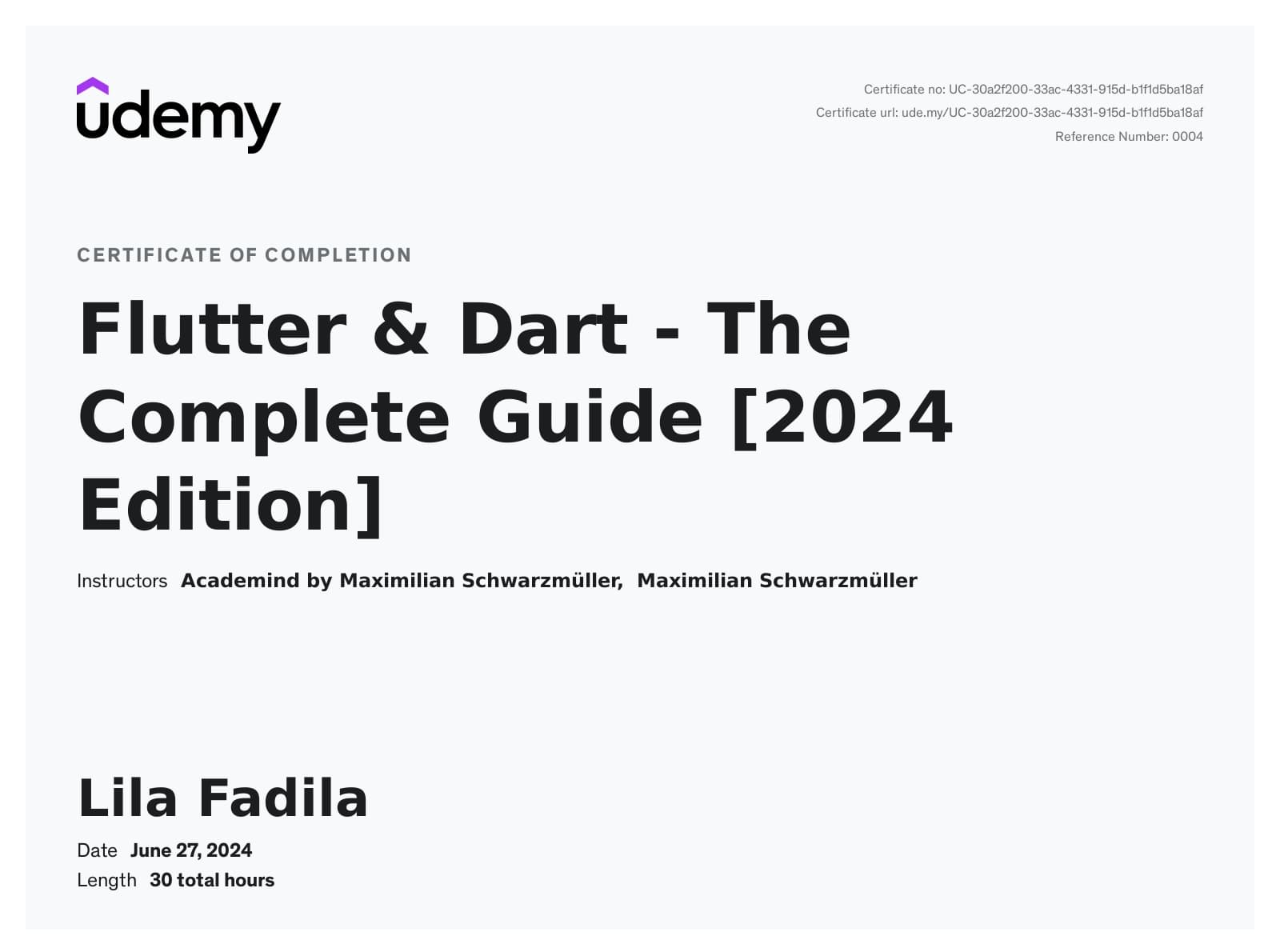 Flutter & Dart - The Complete Guide